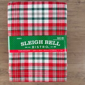 Tablecloth 120 in x 60 in Red Green Plaid Christmas Holiday Farmhouse